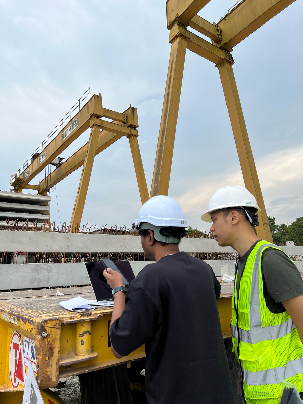 In the precast yard