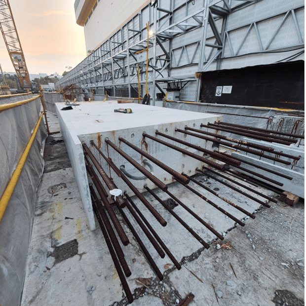 Construction site precast components tagged with an IoT device