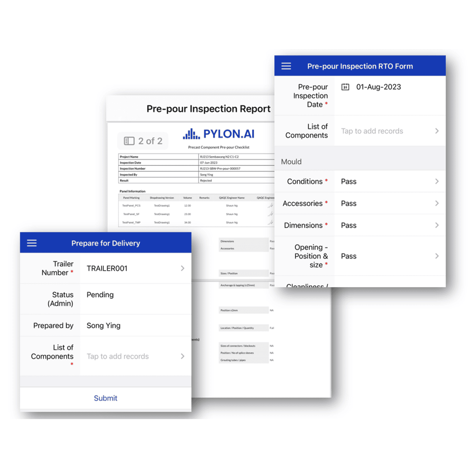 Personalised forms and checklists