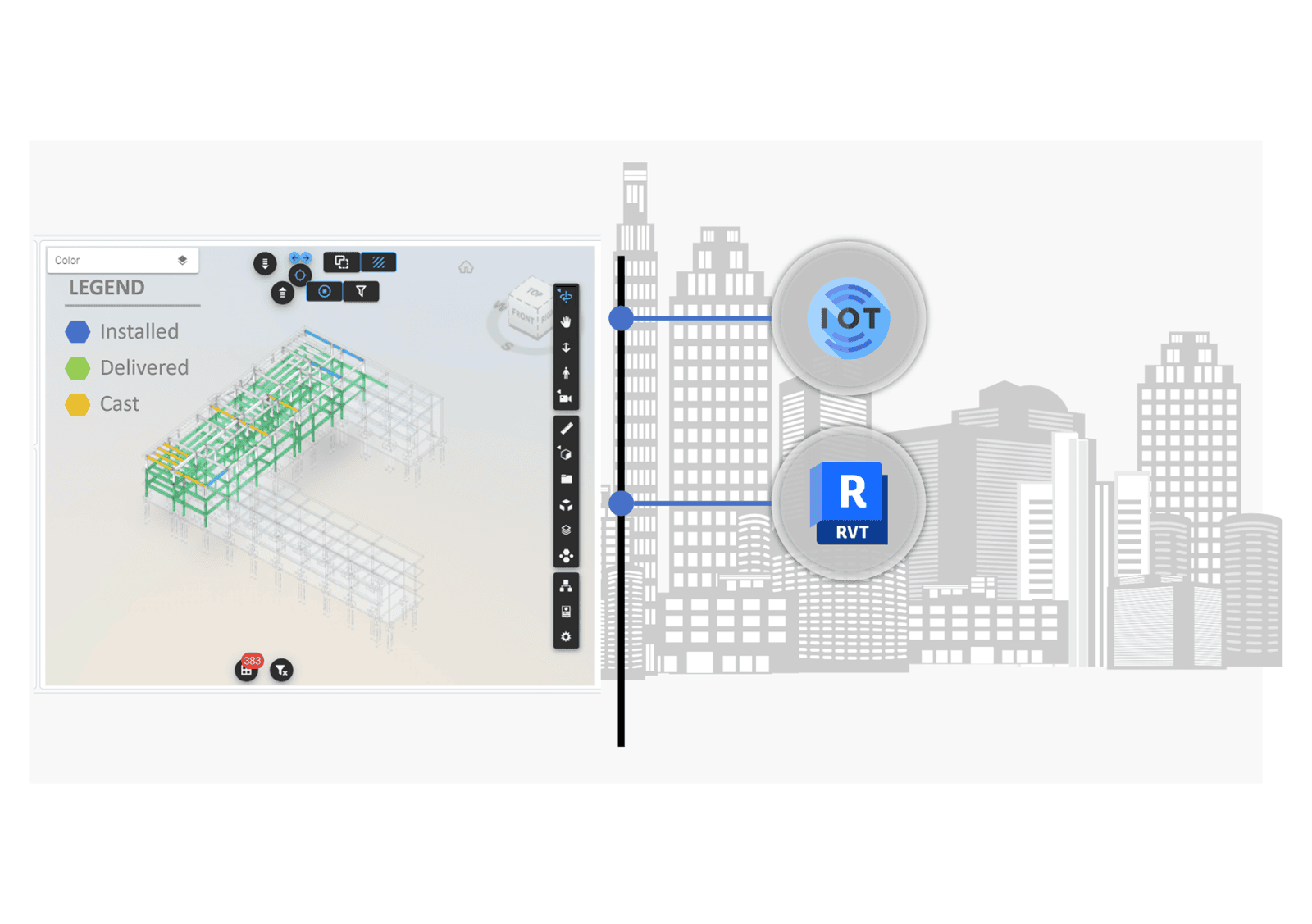 Digital precast component installation workflow with BIM-IoT integration